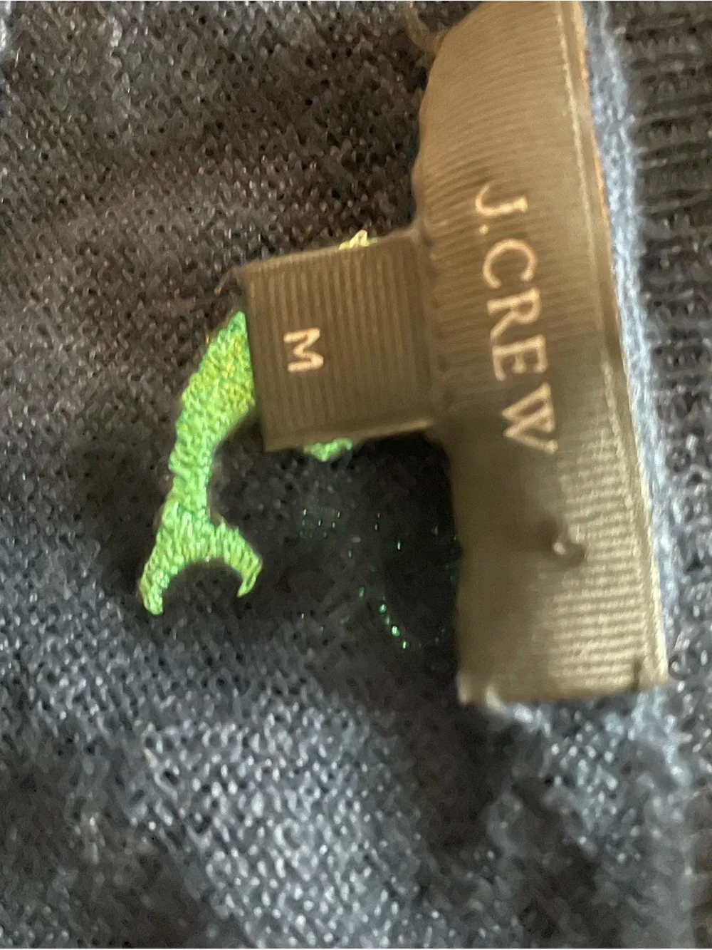 J. Crew Navy Sweater with Green Whale‎ Accent